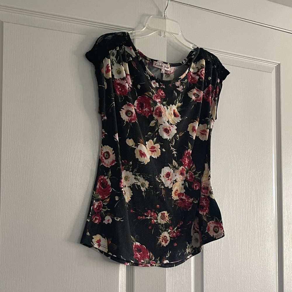 Floral and Lace Multicolored Top